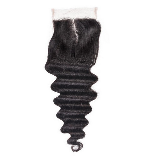 Uyasi hair High Quality Middle Part Deep Wave Lace Closure